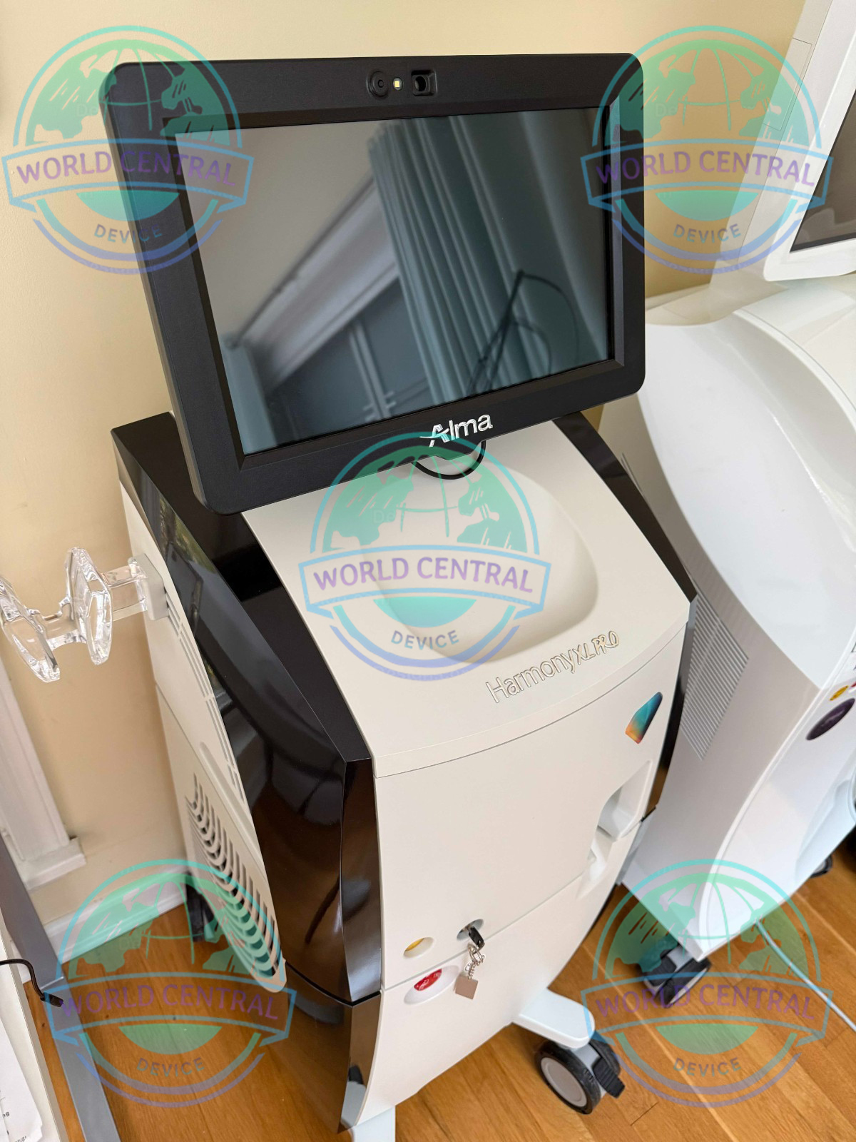 Harmony XL Pro Hair Removal Treatment Practitioner performing laser hair removal treatment using Alma Harmony XL Pro SHR technology.