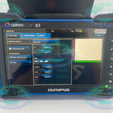 Technician using Olympus OmniScan X3 64 for weld inspection