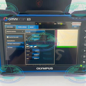 Technician using Olympus OmniScan X3 64 for weld inspection