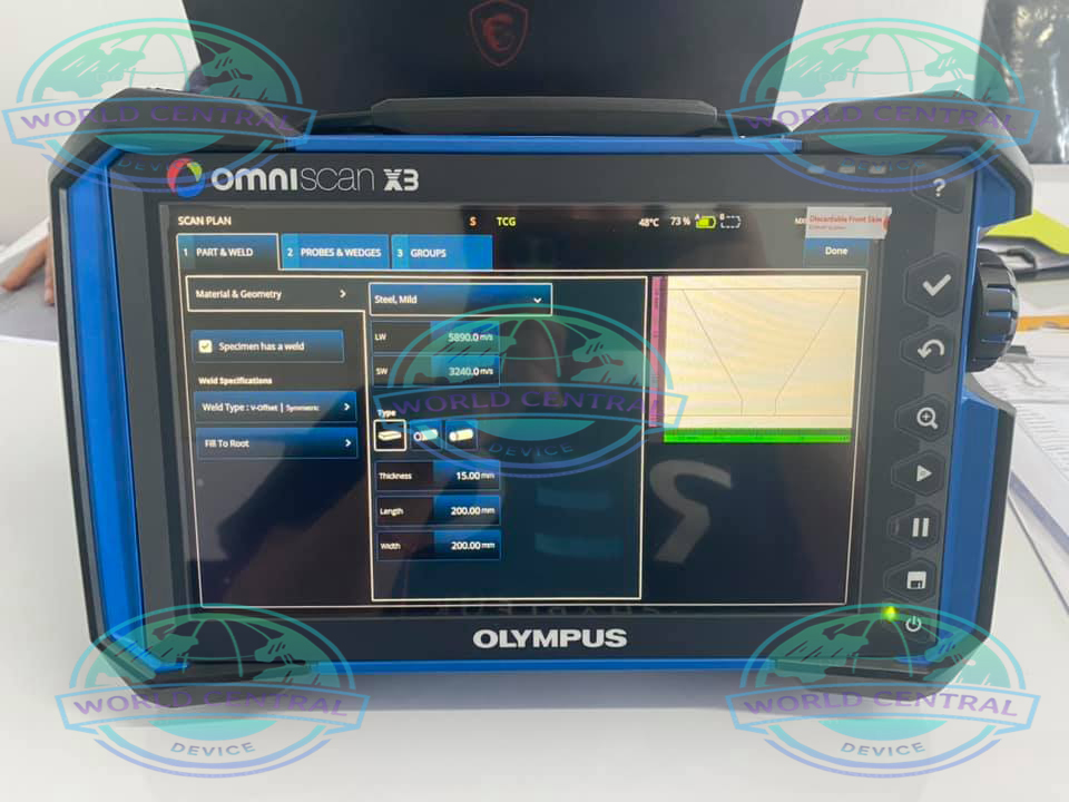 OmniScan X3 64 Weld Inspection Application Technician using Olympus OmniScan X3 64 for weld inspection