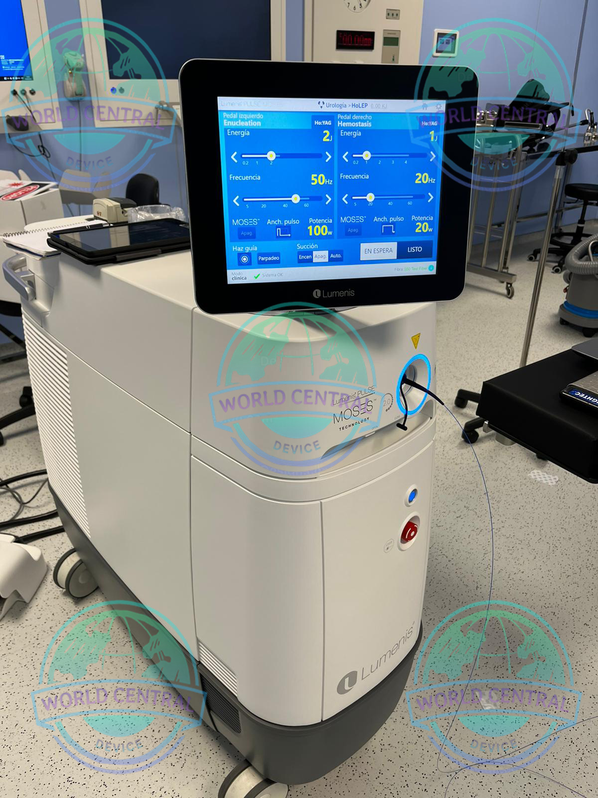 MOSES 2.0 Laser for HoLEP and Lithotripsy Lumenis MOSES 2.0 laser machine used for HoLEP prostate surgery and stone treatment