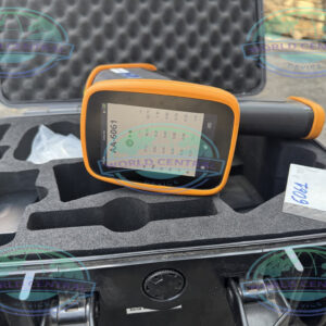 Operator using Hitachi Vulcan Expert XRF analyzer for positive material identification inspection