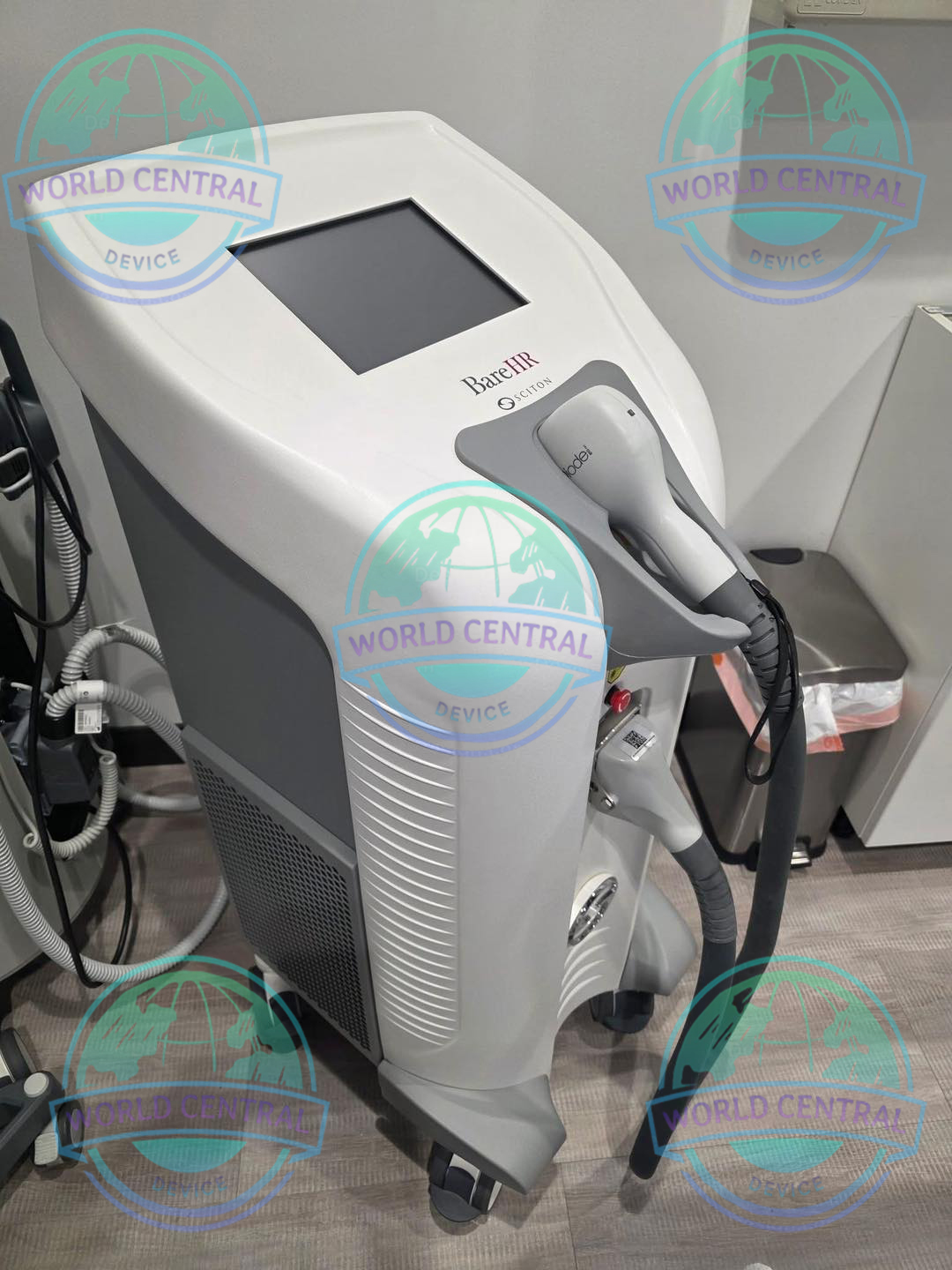 Comfortable Laser Hair Removal Treatment Patient receiving laser hair removal treatment using Sciton BARE HR technology