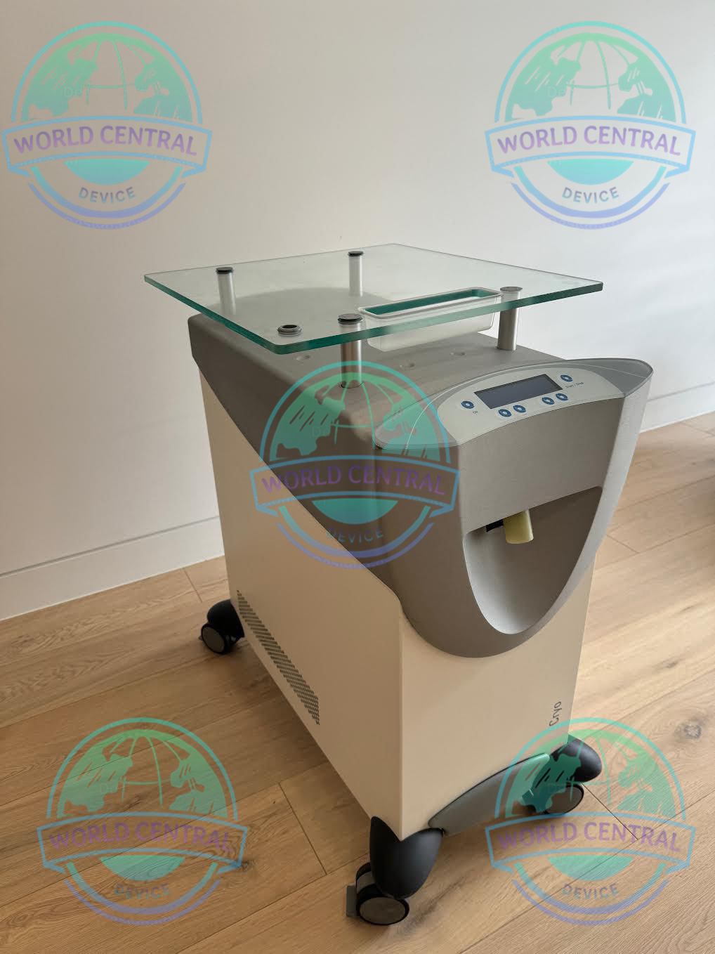 Zimmer Cryo 6 Skin Cooling System Zimmer Cryo 6 Skin Cooling System with mobile design and digital control interface.