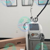 Patient receiving laser hair removal treatment using Cynosure Lutronic Clarity II