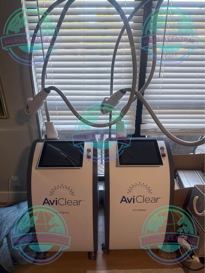 Professional AviClear Acne Treatment Session Dermatology clinic performing AviClear acne laser procedure