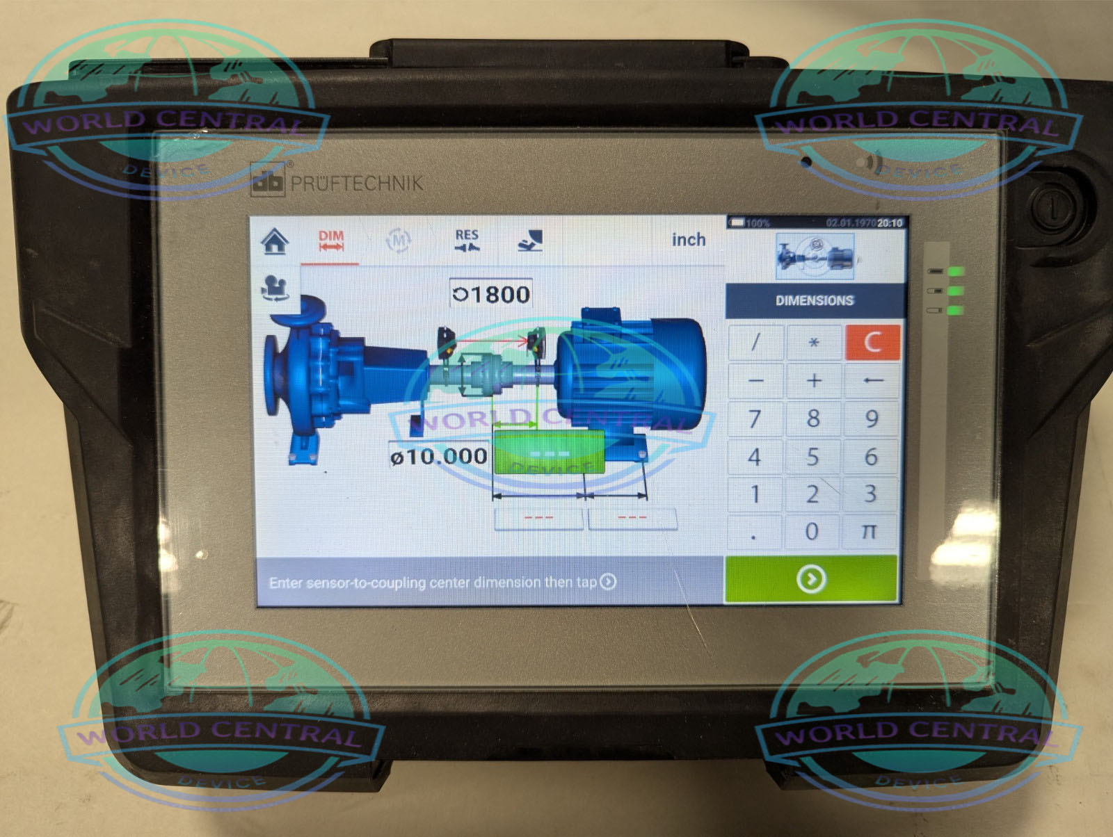 RotAlign Touch Alignment Software RotAlign Touch touchscreen interface displaying alignment results