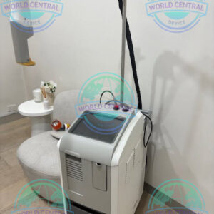 Cutera Excel HR laser handpiece performing hair removal treatment