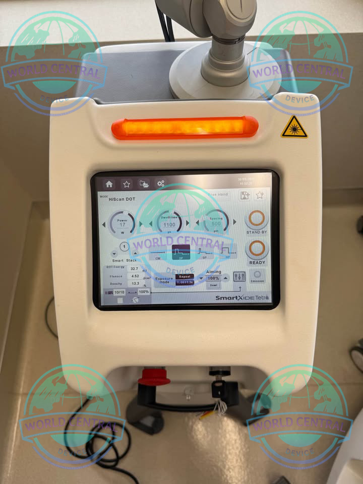 SmartXide DOT Clinical Installation DEKA SmartXide DOT CO₂ laser system installed in a modern dermatology clinic.