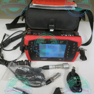 Industrial technician using Bently Nevada VB8 vibration analyzer