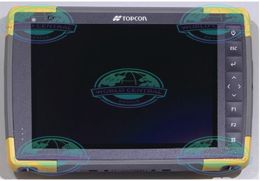 Topcon FC-6400 Robotic Total Station Controller Topcon FC-6400 controlling robotic total station on construction site